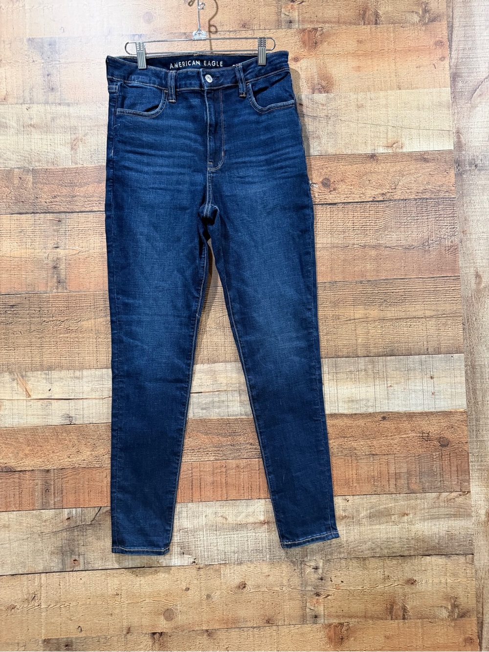 American Eagle Dark Blue Super High-Rise Next Level Stretch Jeggings Size 8